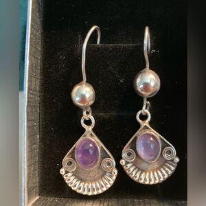 Sterling Silver and a amethyst earrings